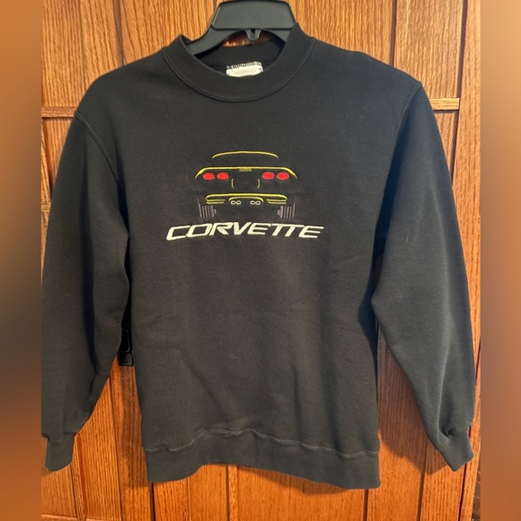 Lee Tops - Lee Black Crewneck Sweatshirt with Corvette Rear Embroidery